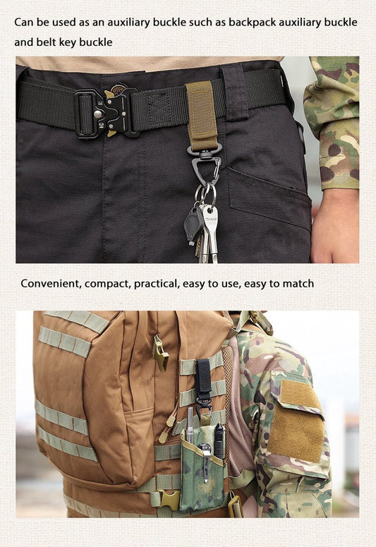 Bottle Hanger | Swivel Buckle | Nylon Outdoor Buckle | Camping Accessory | Carabiner Keychain | Green V1188-MS101-00386-1