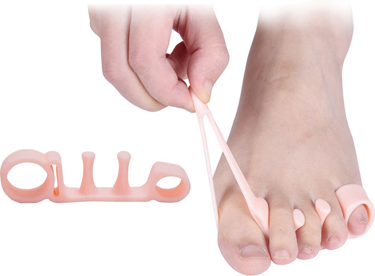 Toe Corrector for 5 Toes | Toe Separator | Hallux Valgus | Toe Straightening | Silicone Gel Toe Separator | V1188-MS101-00389-1