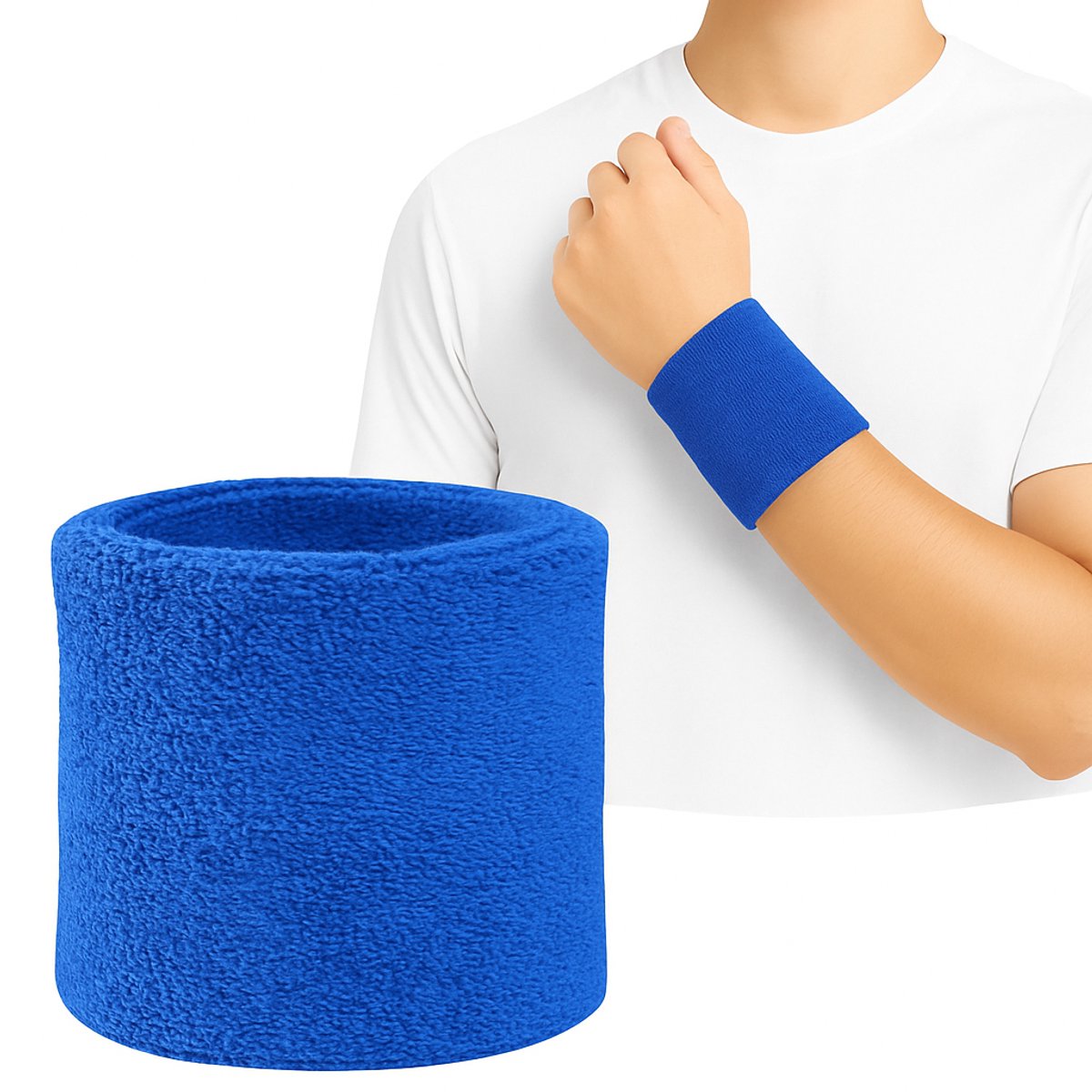 Wristband | Sweatband | Sweatbands | Wrist | Sports band | 1 piece | Blue V1188-MS101-00390-1