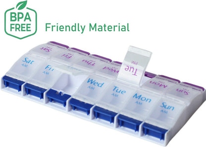 Medicine box | Pill box | Pill case | Medicine box | Pill Box | With Push Button | 7 days | 2 Daily portions V1188-MS101-00396-1