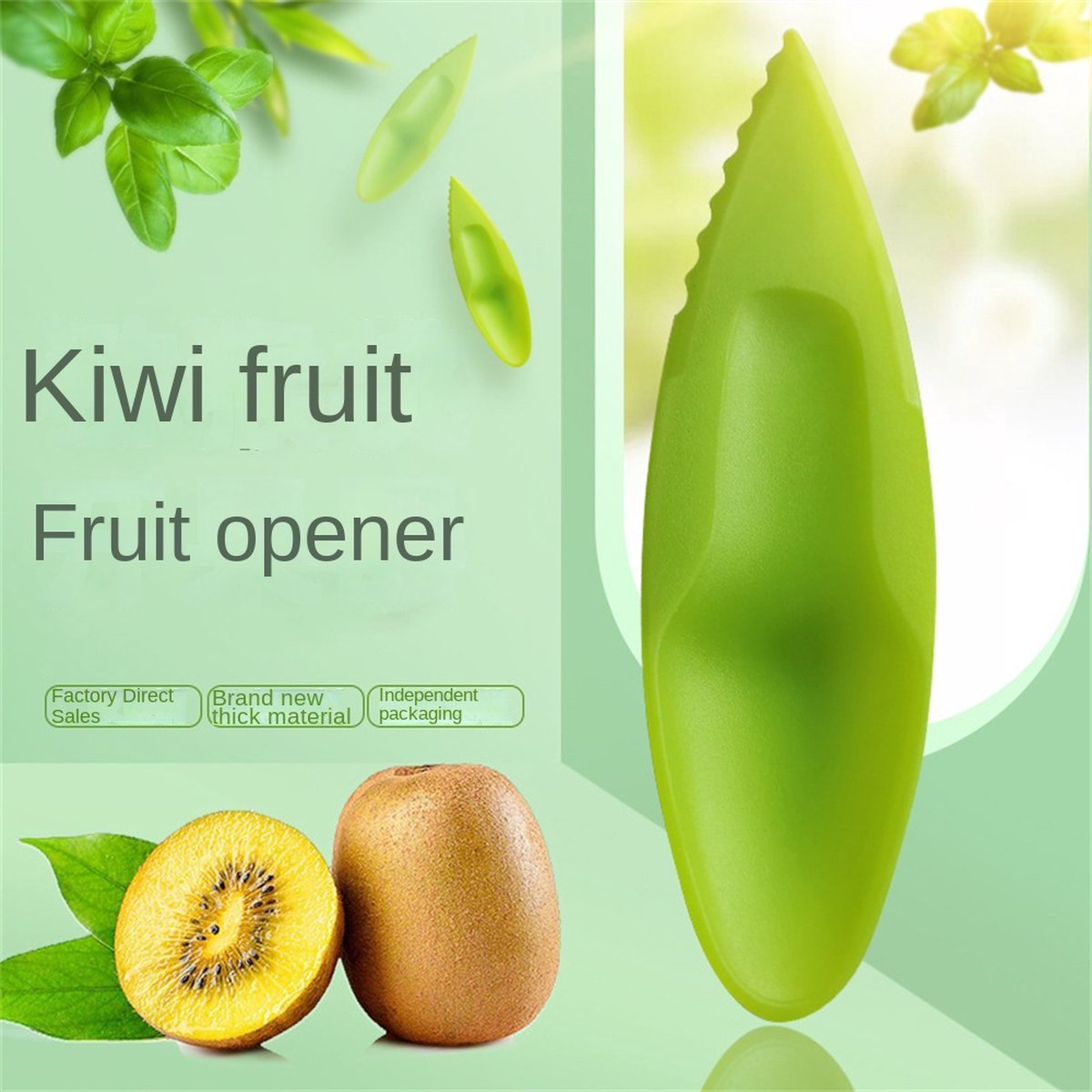 Kiwi Slicer | Kiwi Spoon | Kiwi Knife | Fruit Knife | Melon Scoop | Plastic | Green V1188-MS101-00397-1