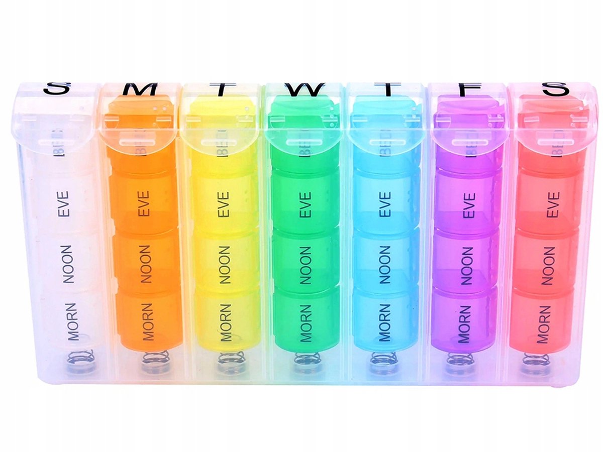 Pill Box for 7 Days & 4 Times | Pill Box 28 Compartments | Medicine Box | Pill Organizer | Automatic Opening V1188-MS101-00398-1