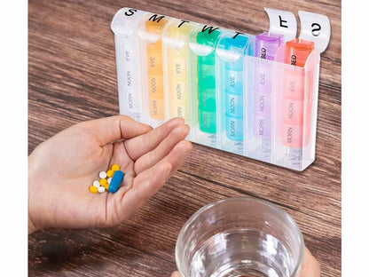 Pill Box for 7 Days & 4 Times | Pill Box 28 Compartments | Medicine Box | Pill Organizer | Automatic Opening V1188-MS101-00398-1