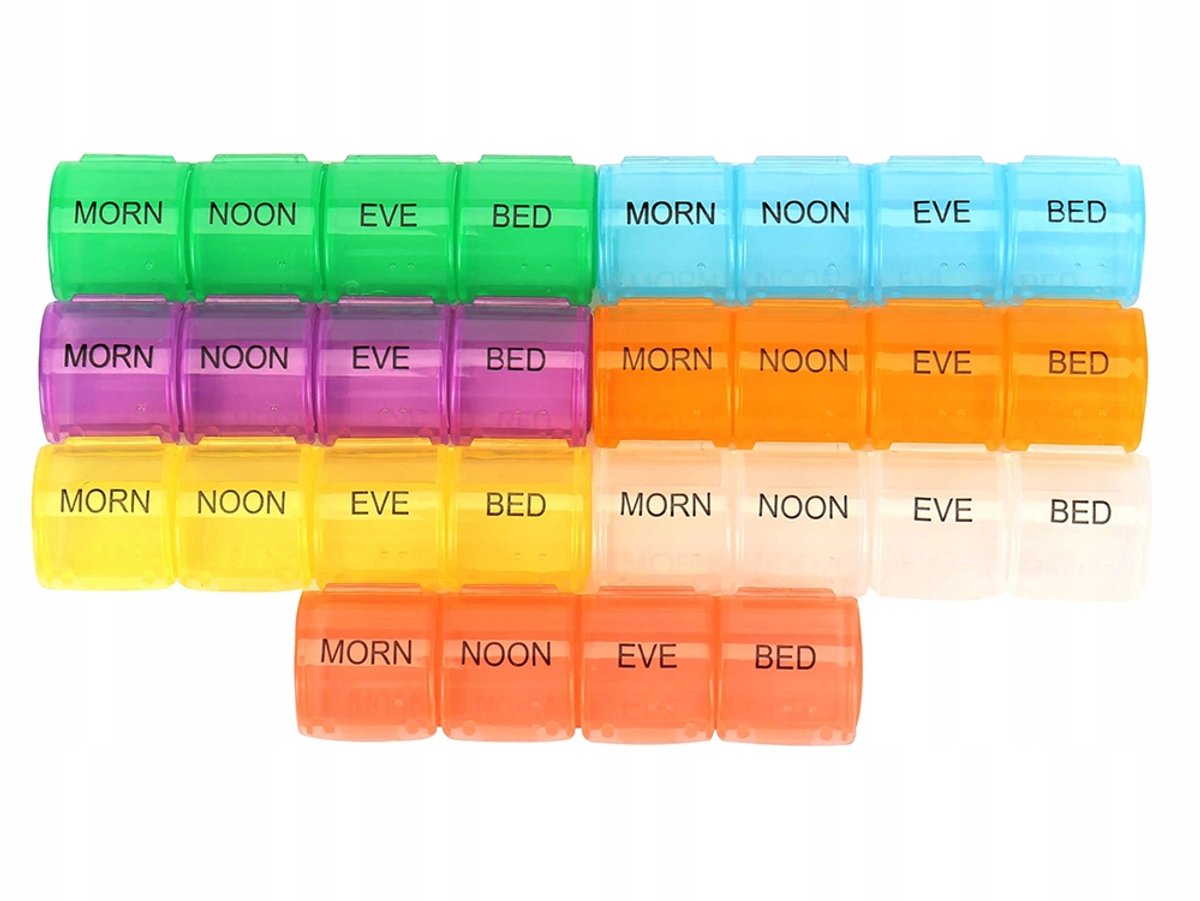 Pill Box for 7 Days & 4 Times | Pill Box 28 Compartments | Medicine Box | Pill Organizer | Automatic Opening V1188-MS101-00398-1