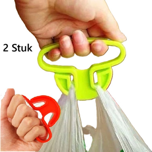 Set of 2 Shopping Bag Handles | Plastic Bag Carrier | Small Bag Carrier | Up to 15 KG | Grey V1188-MS101-00399-1