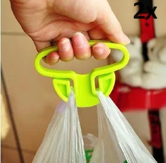 Set of 2 Shopping Bag Handles | Plastic Bag Carrier | Small Bag Carrier | Up to 15 KG | Grey V1188-MS101-00399-1