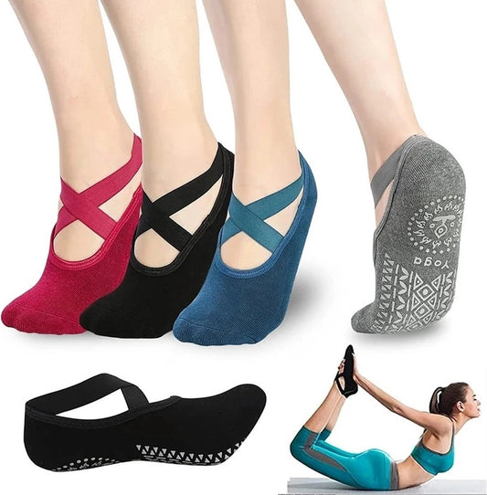 Closed Toe Yoga Socks | With Anti-Slip Bottom | Anti-Slip Socks | Pilates Socks | Size 36-40 | Grey V1188-MS101-00402-1
