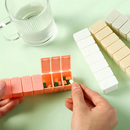 Pill Box | 7-Day Pill Box | Medicine Box | Pill Box | 1 Week | With Daily Divider | White V1188-MS101-00404-1