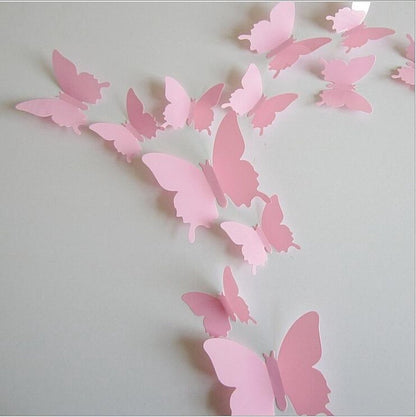 Solid pink 3D butterflies V1188-MS101-00405-1