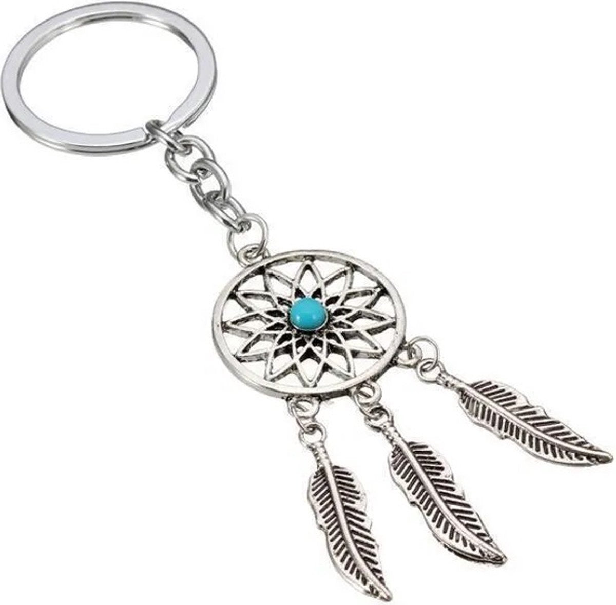 Dreamcatcher Keychain | Dream Catcher Keychain | Lucky Charm | Silver V1188-MS101-00408-1