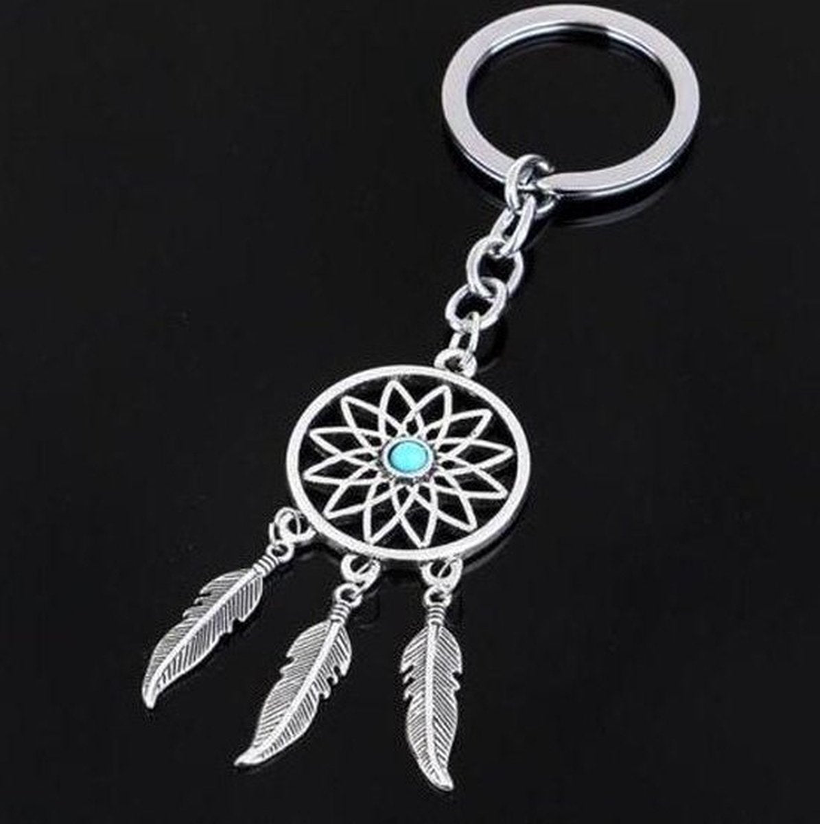 Dreamcatcher Keychain | Dream Catcher Keychain | Lucky Charm | Silver V1188-MS101-00408-1
