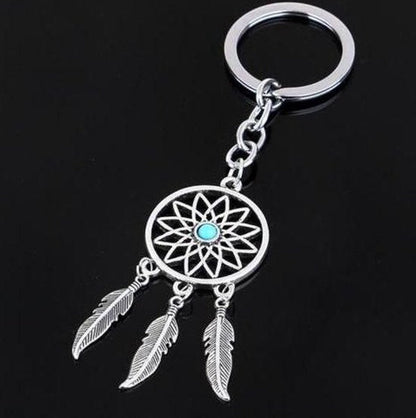 Dreamcatcher Keychain | Dream Catcher Keychain | Lucky Charm | Silver V1188-MS101-00408-1