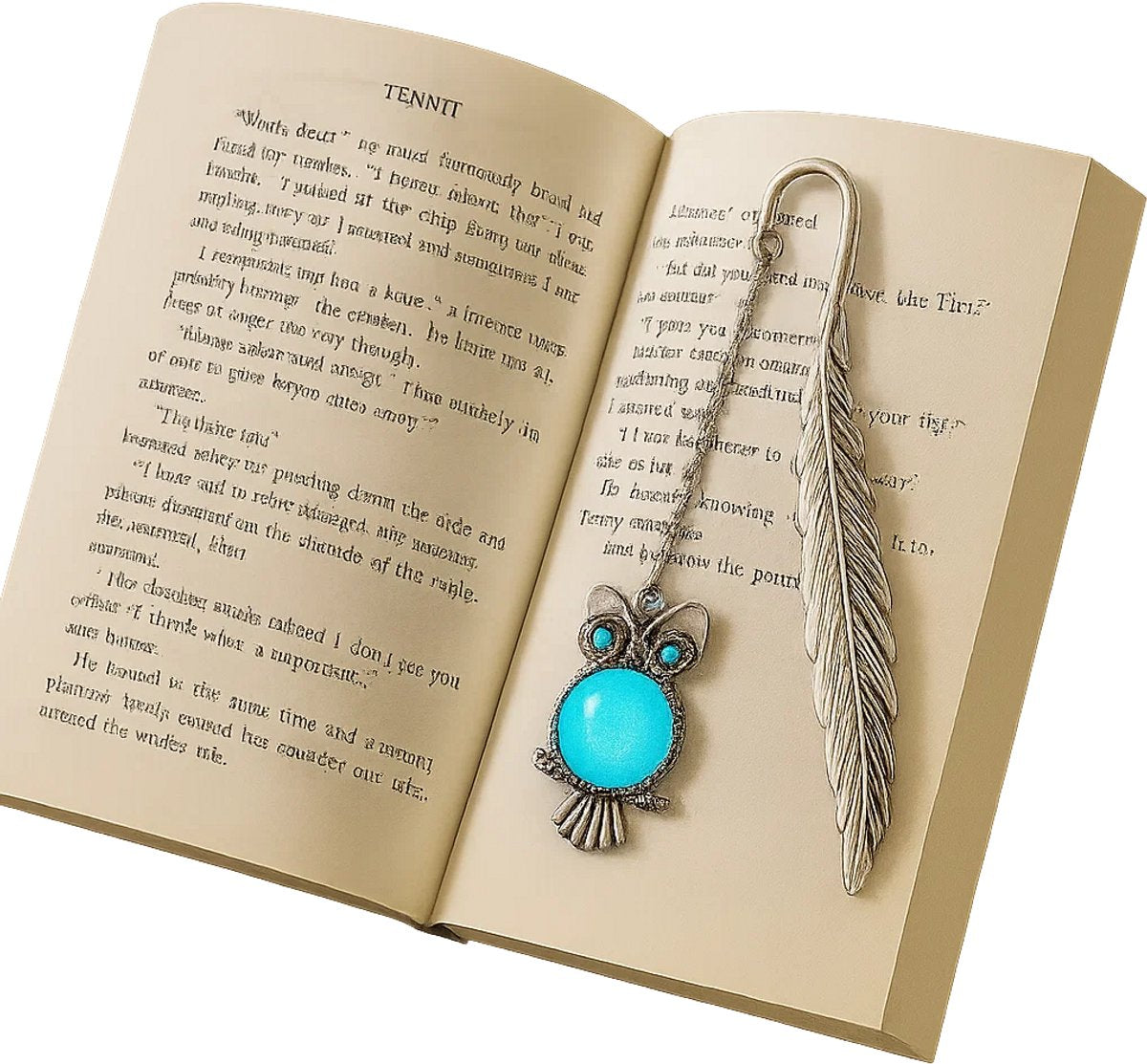 Owl Shaped Bookmark | Glow in the Dark | Luminous | Bookmark | Metal | Silver V1188-MS101-00414-1