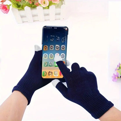 Touchscreen Gloves | Mittens | Touch Tip Gloves | Scandinavian Pattern | Unisex | For Adults | One Size | Blue V1188-MS101-00430-1