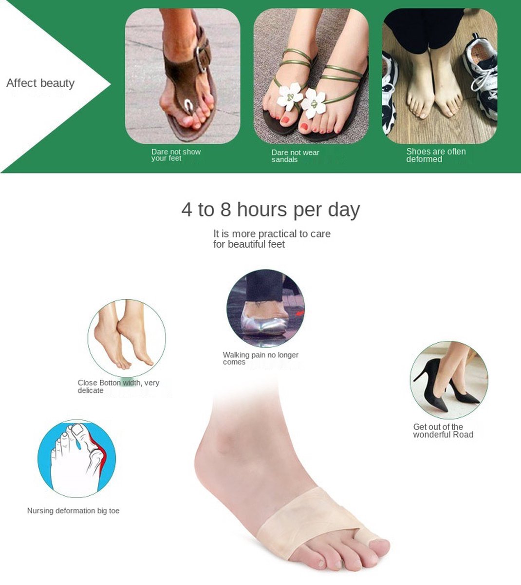 Hallux Valgus Silicone Toe Protectors | Toe Separators | Toe Corrector | Bunion | Bunion | Callus | Toe V1188-MS101-00431-1