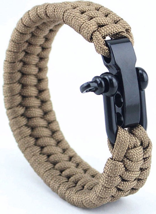 Paracord Survival Bracelet I Paracord Survival Bracelet I Extra Strong I Brown V1188-MS101-00436-1