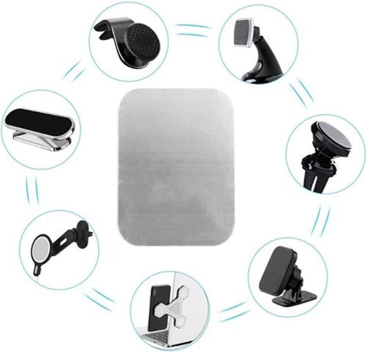 2x Metal Square Plate for Phone | Self-Adhesive Magnetic | Phone Holder | Phone Sticker | Metal Phone Plate | V1188-MS101-00437-1
