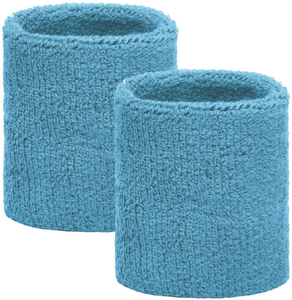 Light blue wrist sweatbands 2 pieces V1188-MS101-00442-1