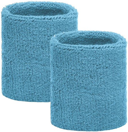 Light blue wrist sweatbands 2 pieces V1188-MS101-00442-1