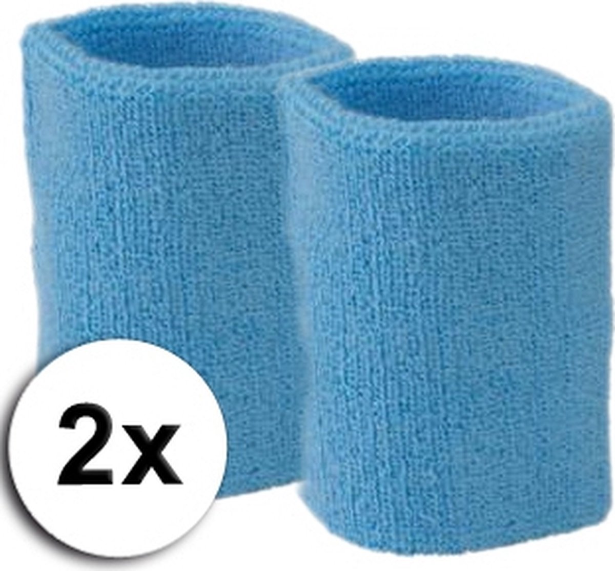 Light blue wrist sweatbands 2 pieces V1188-MS101-00442-1