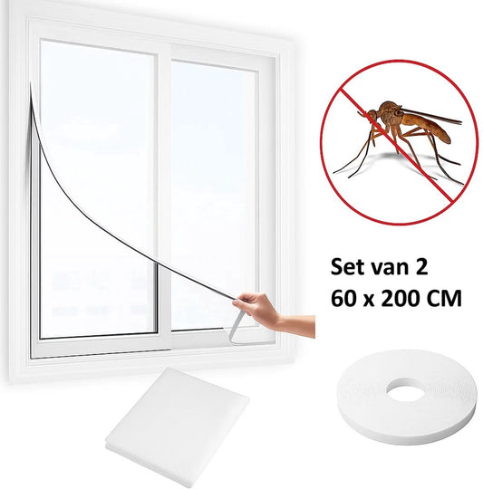 Set of 2 Insect Screens 60 x 200 CM | Window Screens | Insect Nets | Insect Mesh | Fly Screen | With Velcro V1188-MS101-00448-1