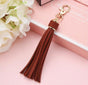 Tassel keychain | leather (PU) / women / men / bag charm / car - leather lanyard DARK BROWN V1188-MS101-00449-1