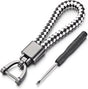 Car Keychain | Key Holder | Leather Keychain | Universal | White / Black V1188-MS101-00461-1
