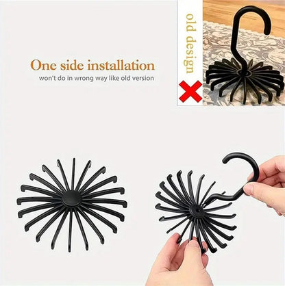 Tie Hanger | Tie Hanger | Tie Organizer | Tie Hook | Hang 20 Ties | Black V1188-MS101-00466-1
