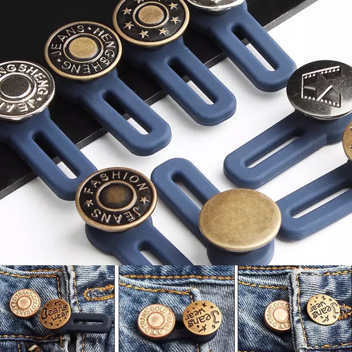 Trouser Extender Button Extension - Buttonhole Extender - Button Extender - Fashion Jeans V1188-MS101-00473-1