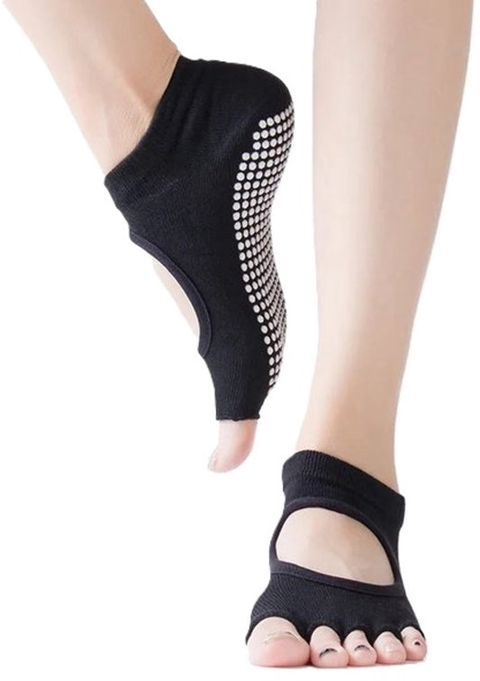 Yoga Socks Full Open Toe | Full Toe Yoga Sock | With Anti-Slip Bottom | Anti-Slip Socks | Pilates Socks | V1188-MS101-00475-1