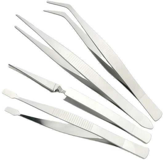 Set of 4 Tweezers | Precision Tweezers | Tweezer Set | Multiuse Tweezers | For Beauty, Nail Art, etc. | V1188-MS101-00478-1