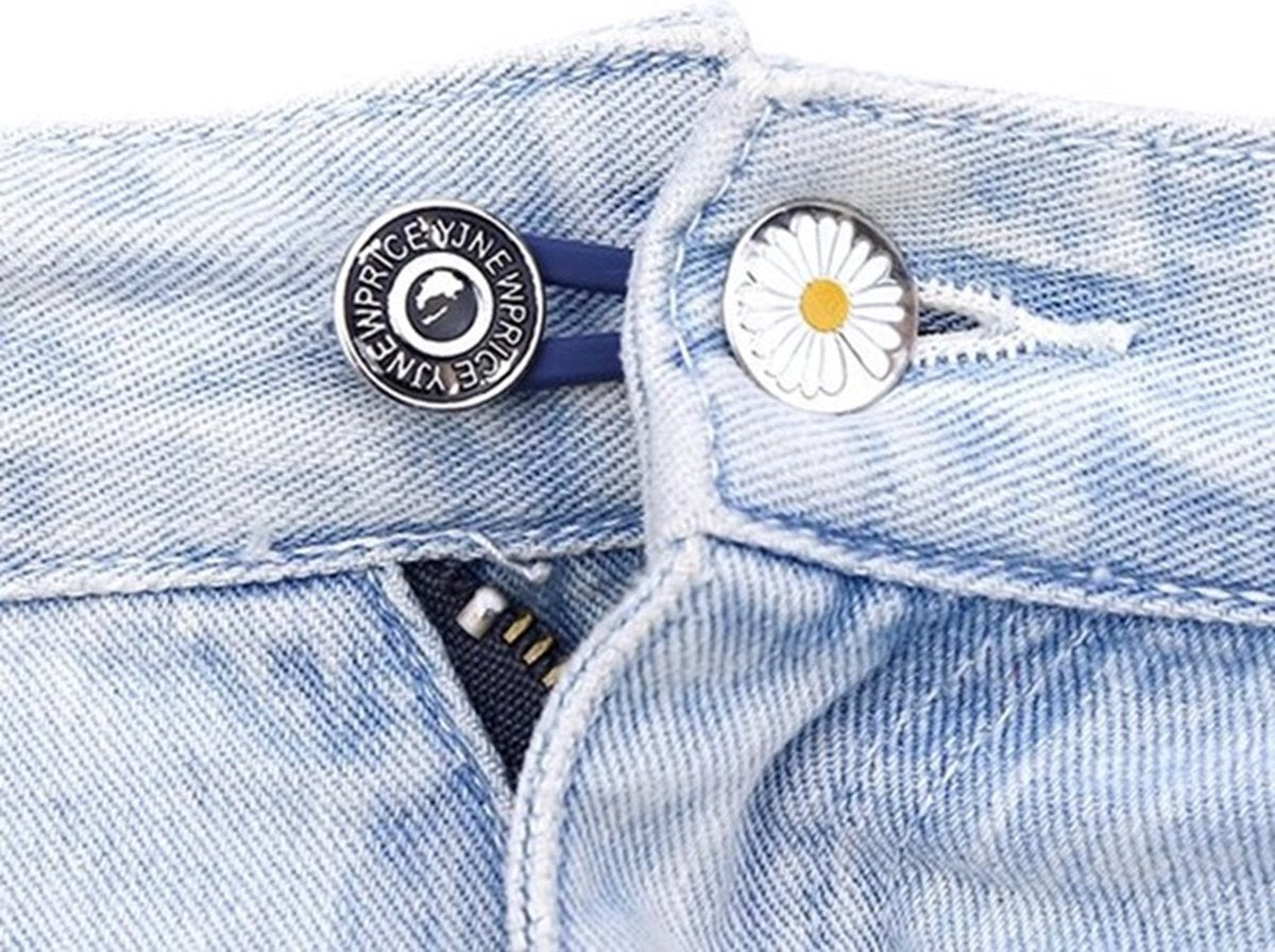3-Piece Jeans Extension Buttons | Floral Design | Buttonhole Extender | Jeans Extension Button | 5.5 cm V1188-MS101-00482-1