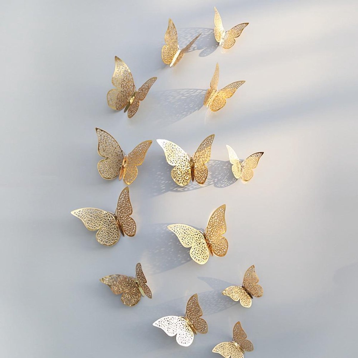 3D wall stickers | butterfly | lace | children's room | nursery | decoration | 12 pieces | gold V1188-MS101-00491-1