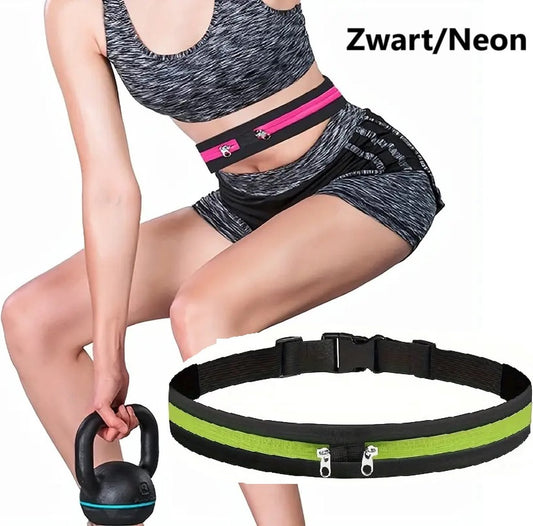 Women's Running Belt | Waist Bag | Elastic Waist Bag | Sports Bag | Running Bag | Fanny Pack | Zip Pouch | V1188-MS101-00497-1