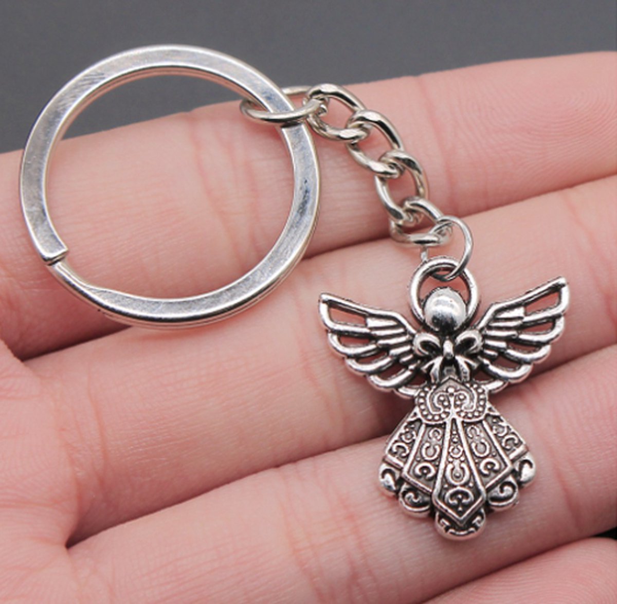 Keychain Guardian Angel | Lucky Keychain | Key Holder | Silver V1188-MS101-00499-1