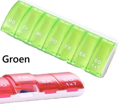 Pill Box | Pill Box | Medicine Box | Pill Box | 7 Days | 1 Week | Monday to Sunday | Green V1188-MS101-00505-1