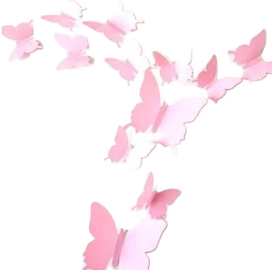 3D Wall Decoration Butterflies 12 Pieces | Wall Butterflies | Butterfly Wall Stickers | Solid Wall Stickers | V1188-MS101-00510-1