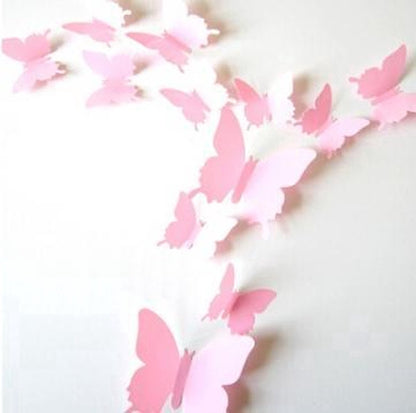 3D Wall Decoration Butterflies 12 Pieces | Wall Butterflies | Butterfly Wall Stickers | Solid Wall Stickers | V1188-MS101-00510-1