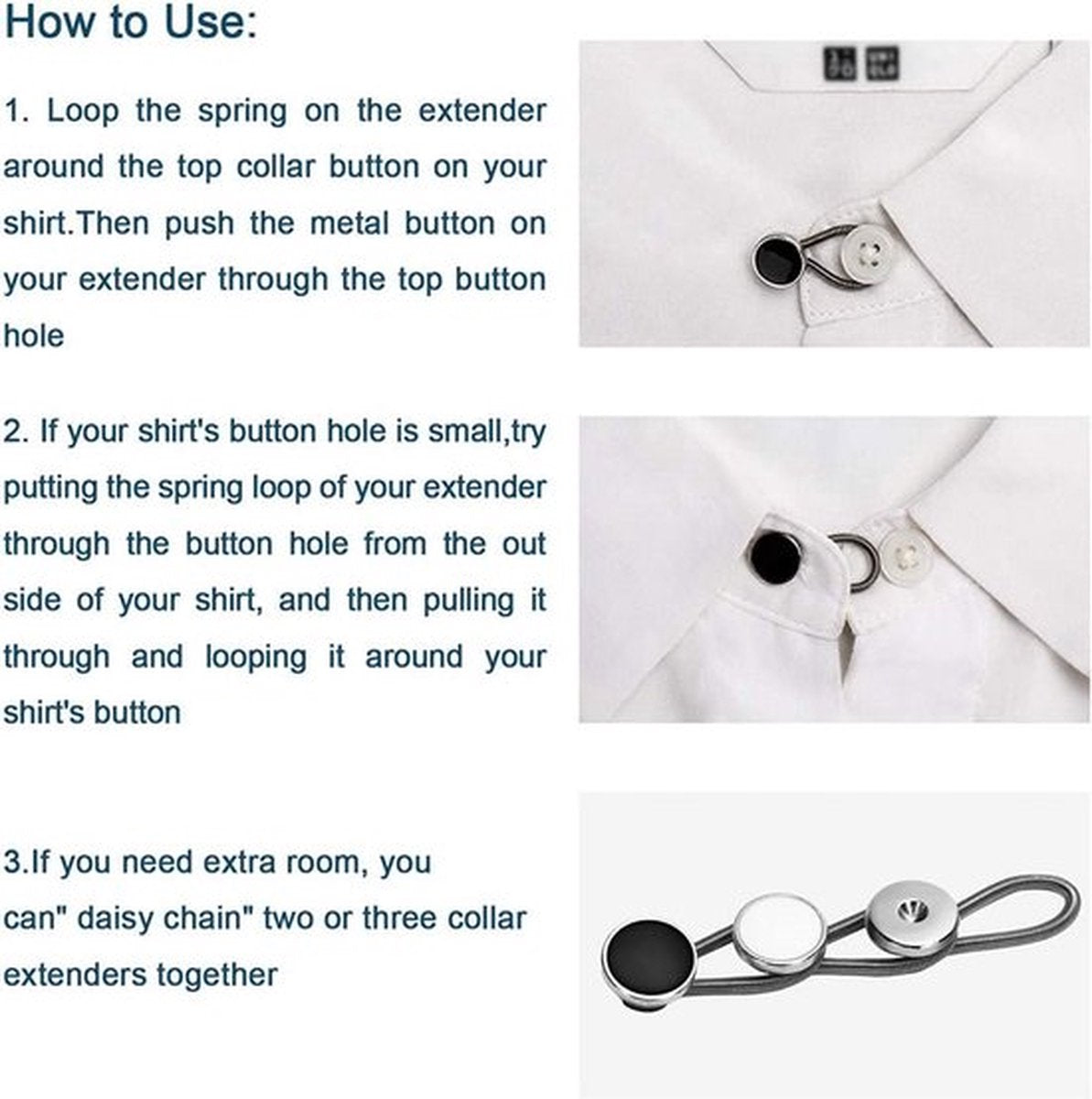 2x Jeans Extension Buttons | Buttonhole Extender | Cuff Extension Buttons | Collar Extension Buttons | V1188-MS101-00524-1