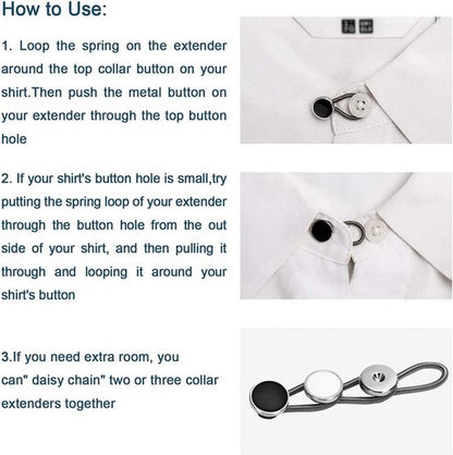 2x Jeans Extension Buttons | Buttonhole Extender | Cuff Extension Buttons | Collar Extension Buttons | V1188-MS101-00524-1