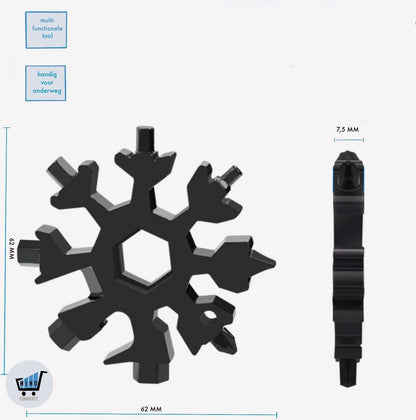 Snowflake - 18 in 1 Multifunctional tool - Stainless Steel Bottle Opener and Screwdriver. V1188-MS101-00526-1