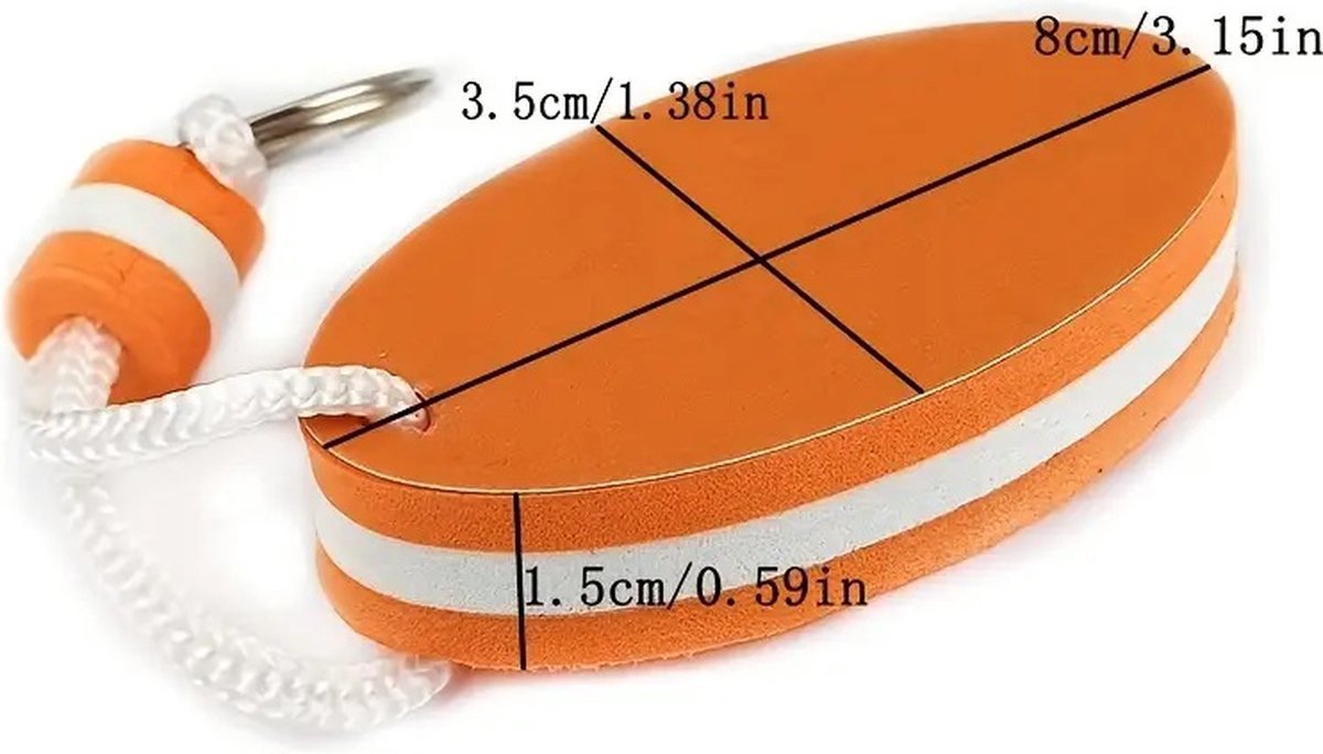 Floating Keychain | EVA Foam | For Large Keyring | Foam | Bumper | Key Float | Oval | Blue V1188-MS101-00527-1