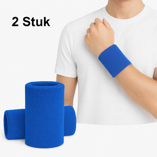 Wristband Set | Sweatband | Sweatbands | Wrist | Sports Bands | 2 Piece | Blue V1188-MS101-00533-1
