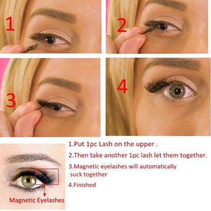 Magnetic False Eyelashes | Magnetic Eyelashes | 3D Eyelash Extensions | Fake Lashes | Glue-Free | False V1188-MS101-00540-1