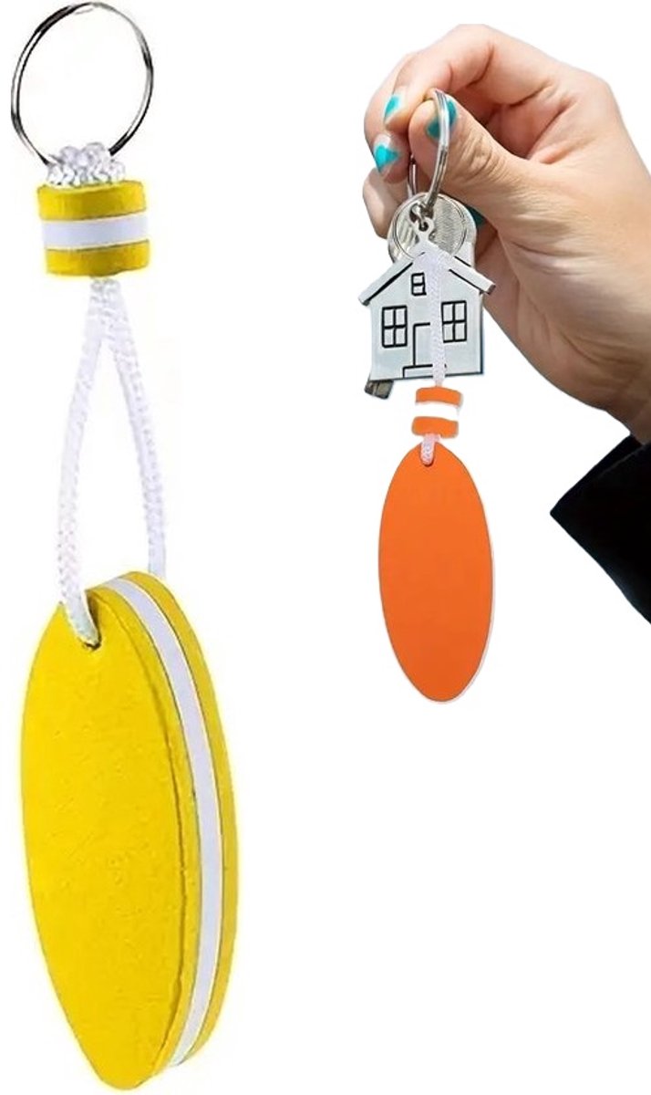 Floating Keychain | EVA Foam | For Large Keyring | Foam | Bumper | Key Float | Oval | Yellow V1188-MS101-00541-1