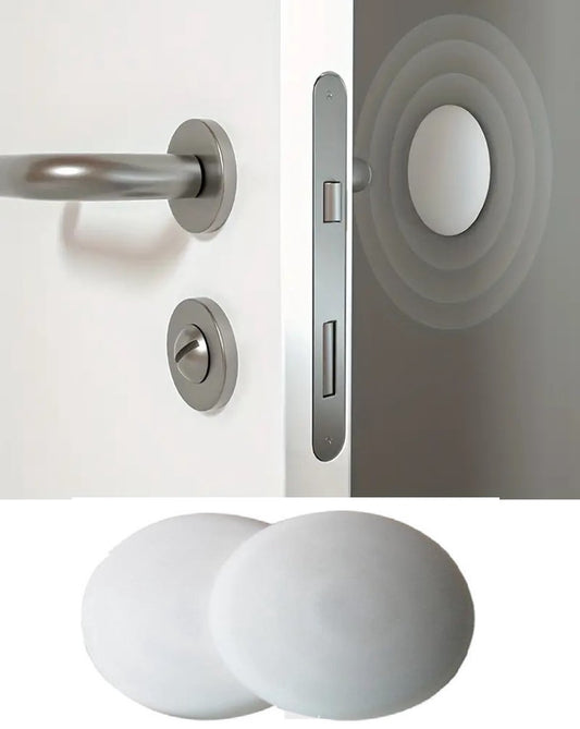 Door Stoppers | Self-Adhesive Door Protectors | Door Protection | Silicone | Transparent | Washable | White | V1188-MS101-00542-1