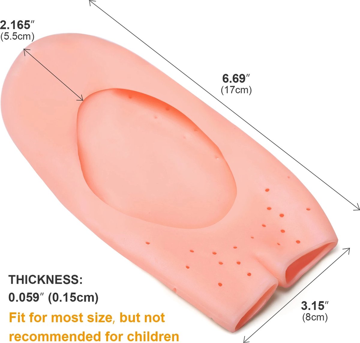 Pair Silicone Gel Socks | Heel Protectors | Heel Insoles | Heel Cushions | Heel Socks | One Size | Beige V1188-MS101-00546-1
