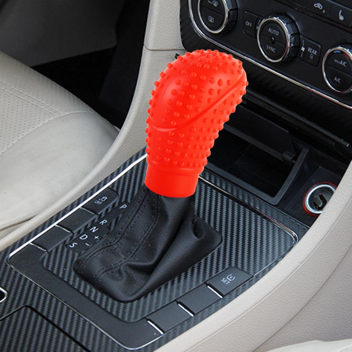 Universal Elasticity Non-slip Soft Silicone Car Gear Knob Cover V1188-MS101-00554-1