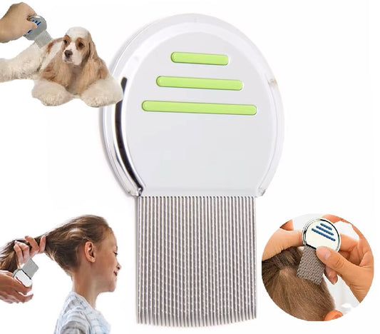 Lice Comb for Child & Pet | Lice Brush | Flea Comb | Nits Comb | Dust Comb | Lice Remover | Stainless Steel | V1188-MS101-00560-1