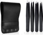 Eyebrow Plucking Tweezers Set | 4-Piece | Tweezers | With Luxury Storage Case | Black V1188-MS101-00561-1